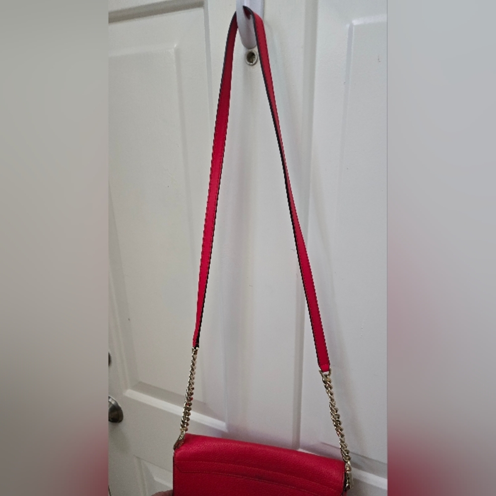 Kate Spade Flynn Red Leather Clutch Cross Body 10 x 7.5 x 1.25 - Picture 16 of 17
